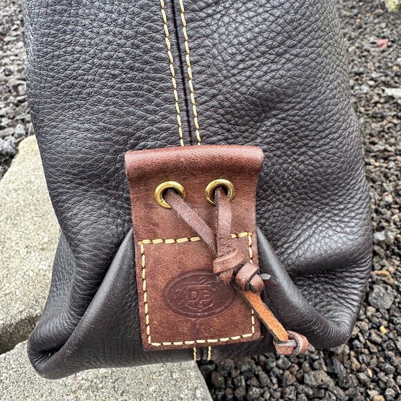 Dooney & Bourke Vintage Dark Brown Pebbled Leather Shoulder Bag - Picture 7 of 11